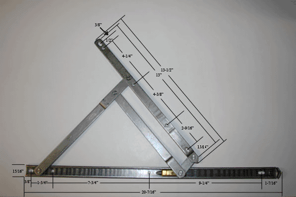 C.R. Laurence CRL 20&quot; 4-Bar Heavy Duty Stainless Steel Friction Hinge - Package | 430220