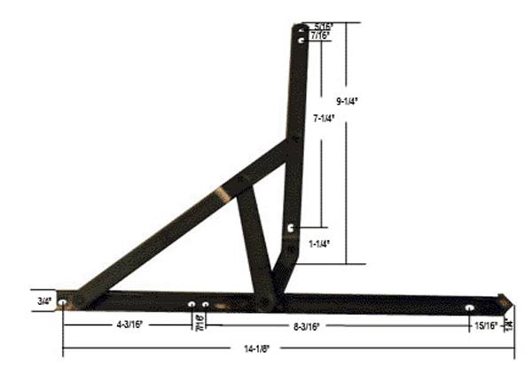 Strybuc Industries CRL 14&quot; 4-Bar Standard Duty Stainless 90 Degree Window Hinge | EP21321