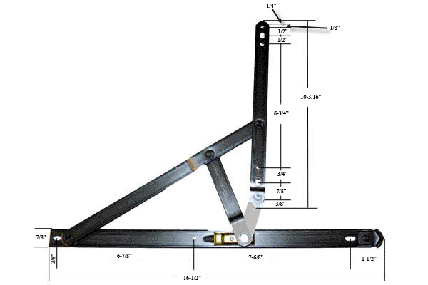 Strybuc Industries CRL 16&quot; 4-Bar Heavy-Duty Stainless 90 Degree Window Hinge  | EP21326