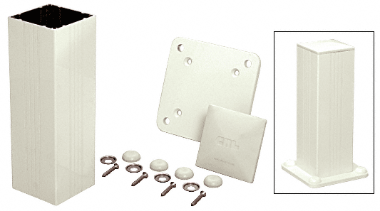 C.R. Laurence CRL Standard Oyster White 4&quot; x 4&quot; Surface Mount Post Kit - 36&quot; Long | 4P36K0W
