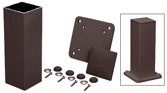 C.R. Laurence CRL Standard Matte Bronze 4&quot; x 4&quot; Surface Mount Post Kit - 36&quot; Long | 4P36KBRZ