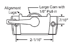 White Sash Cam Lock With Lugs, Large Cam, 7/16&quot; Backset, 2-1/16&quot; Mounting Holes (Keeper is not included) | 50-380-3 | 503803