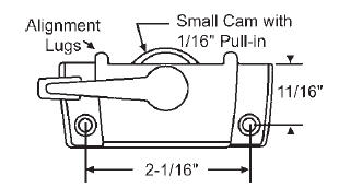 Sash Cam Lock With Lugs, Small Cam, 11/16&quot; Backset, 2-1/16&quot; Mounting Holes (Keeper is not included) | 50-381-1 | 503811