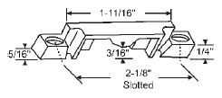 Keeper for Sash Lock with Lugs; 2-1/8&quot;  Slotted Screw Holes, Flat Base | 50-392-3 | 503923
