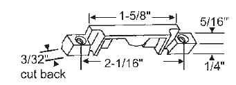 Keeper for Sash Lock with Lugs; 2-1/16&quot;  Screw Holes, Notched Base | 50-393-4 | 503934