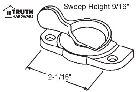 Bronze Sweep Lock, 2-1/16&quot; Between Mounting Holes,  Zinc Die Cast | 50-471-1 | 504711