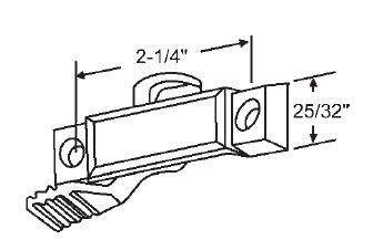 Metallic Gold Window Sweep Latch for Sash Lock; 2-1/4&quot; Screw Holes; 7/16&quot; Latch Projection | 50-601-55  | 5060155