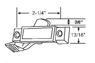 Chrome Window Sweep Latch for Sash Lock; 2-1/4&quot; Screw Holes; 7/16&quot; Latch Projection | 50-603  | 50603