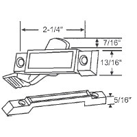 Chrome Sweep Lock and Keeper, 2-1/4&quot; Between Mounting Holes, Zinc Die Cast | 50-603A  | 50603A