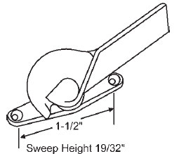 TechnologyLK STB Sweep Lock, Right Hand, Zinc Die Cast, Brite, 1-1/2&quot; Screw Holes | 50614RH