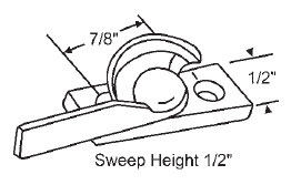 Brite Sweep Lock, 7/8&quot; Between Mounting Holes, Zinc Die Cast, Right Hand | 50-637  | 50637