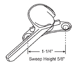 Brite Finish Sweep Lock, 1-1/4&quot; Between Mounting Holes, Zinc Die Cast | 50-641 | 50641