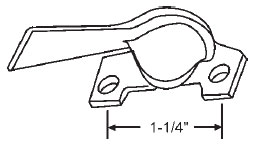 White Bronze Sweep Lock, 1-1/4&quot; Between Mounting Holes, Bronze Casting | 50-651  | 50651