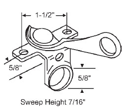 White Bronze Sweep Lock, 1-1/2&quot; Between Mounting Holes, bronze Casting | 50-653  | 50653