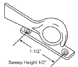 White Bronze Sweep Lock, 1-1/2&quot; Between Mounting Holes, Bronze Casting | 50-654  | 50654