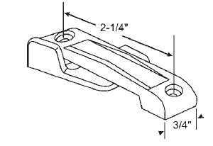 Black Sweep Lock, 2-1/4&quot; Between Mounting Holes, Zinc Die Cast | 50-657B  | 50657B