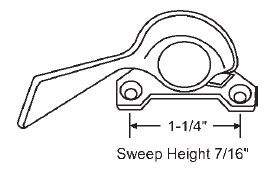 White Bronze Sweep Lock, 1-1/4&quot; Between Mounting Holes, Bronze Casting | 50-671  | 50671