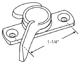 Brite Finish Sweep Lock, 1-1/4&quot; Between Mounting Holes, Die Casting | 50-678  | 50678