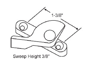 Sweep Lock, 1-3/8&quot; Between Mounting Holes, Zinc Die Cast, Left Hand | 50-698  | 50698