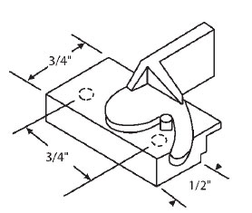 Sweep Lock, 3/4&quot; Between Mounting Holes, Zinc Die Cast, Left Hand | 50-704  | 50704