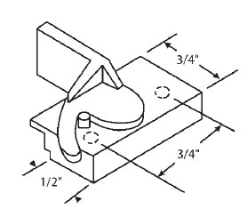 Sweep Lock, 3/4&quot; Between Mounting Holes, Zinc Die Cast, Right Hand | 50-705  | 50705