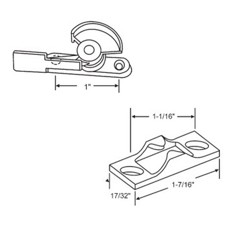 Sweep Lock, 1&quot; Between Mounting Holes, Zinc Die Cast | 50-711  | 50711