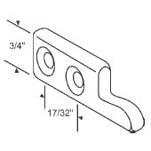 TechnologyLK STB Keeper for 34-67DC Casement Window Locking Handle, Brass, 11/32&quot; Screw Holes | 50717