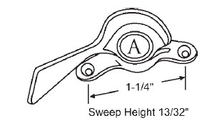 White Bronze Sweep Lock, 1-1/4&quot; Between Mounting Holes, Bronze Casting | 50-718A | 50718A