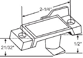 White Sweep Lock and Keeper, 2-1/4&quot; Between Mounting Holes | 50-765  | 50765