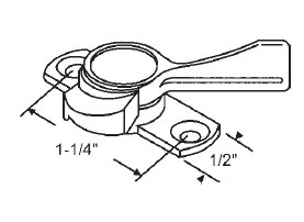 Black Sweep Lock, 1-1/4&quot; Between Mounting Holes, Zinc Die Cast | 50-783B  | 50783B