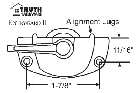 White Sash Lock, 1-7/8&quot; Between Mounting Holes, Zinc Die Cast | 50-842-3 | 508423