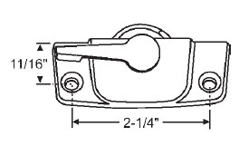Black Sweep Lock, 2-1/4&quot; Between Mounting Holes, Zinc Die Cast | 50-970B  | 50970B