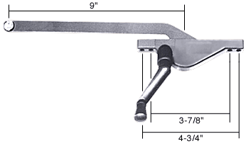 C.R. Laurence CRL 9&quot; Right Hand Aluminum Teardrop Style Window Casement Operator | 5009RHAL