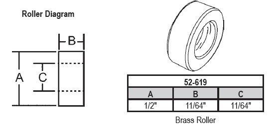 1/2&quot; Brass Sliding Window Replacement Roller - Package | 52-619  | 52619