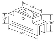 5/16&quot; Steel Window Roller Assembly - Package | 52-643  | 52643