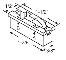 1/2&quot; Steel Window Roller Assembly - Package | 52-859  | 52859