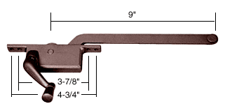 C.R. Laurence CRL 9&quot; Left Hand Bronze Square Style Casement Window Operator | 5259LHBRZ