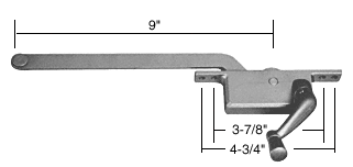 C.R. Laurence CRL 9&quot; Right Hand Aluminum Square Style Casement Window Operator | 5259RHAL