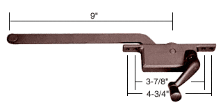 C.R. Laurence CRL 9&quot; Right Hand Bronze Square Style Casement Window Operator | 5259RHBRZ