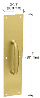 C.R. Laurence CRL 3-1/2&quot; x 15&quot; Polished Brass Pull Plate | 57PB