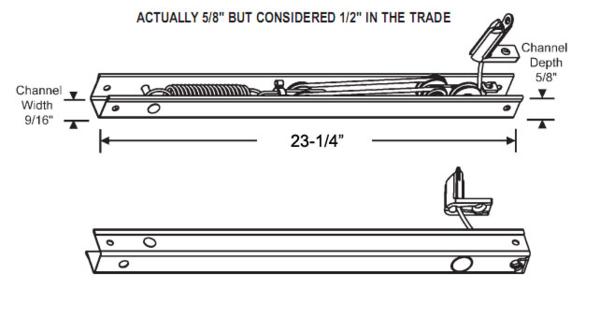 23-1/4&quot; Peachtree - Ariel Non Tilt 60P Series Channel Balance | 60P224