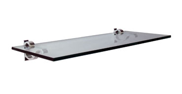 10&quot; x 24&quot; Clear Glass Shelf with Black Curve Designer Clip Kit | 1024CCKB | E1024CCKB