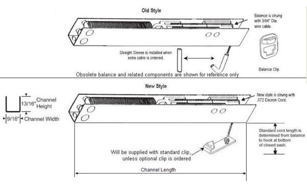 23-3/4&quot; 5 to 1 Overhead Sash Balance - Double Spring | FD163D