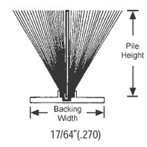 TechnologyLK STB Window Pile, Adhesive Backed, Gray, .270 in Backing Width, .220 in Pile Height - 100 Ft. | 6349TP
