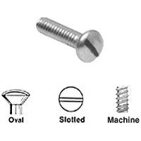 C.R. Laurence CRL 8-32 x 1/2&quot; Oval Head Slotted Mirror Plate Screws - Package | 632X120HS