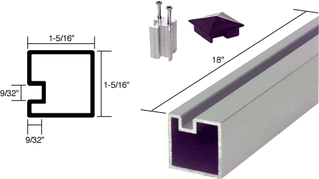 C.R. Laurence CRL 18&quot; Satin Anodized Aluminum End Post | 6406518