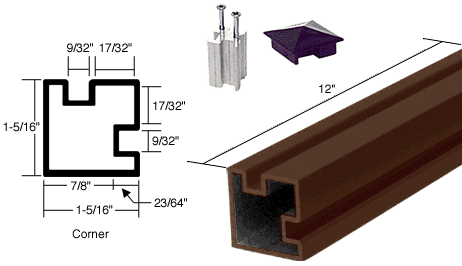C.R. Laurence CRL 12&quot;  Duranodic Bronze Aluminum Corner Post | 6407312