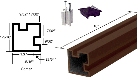 C.R. Laurence CRL 18&quot; Duranodic Bronze Aluminum Corner Post | 6407318