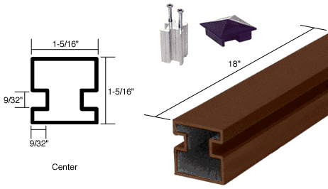 C.R. Laurence CRL 18&quot; Duranodic Bronze Aluminum Center Post | 6407418