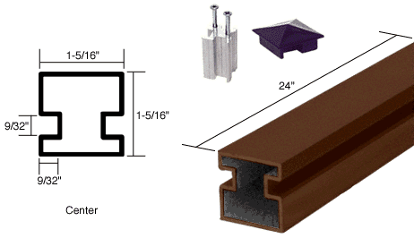 C.R. Laurence CRL 24&quot; Duranodic Bronze Aluminum Center Post | 6407424